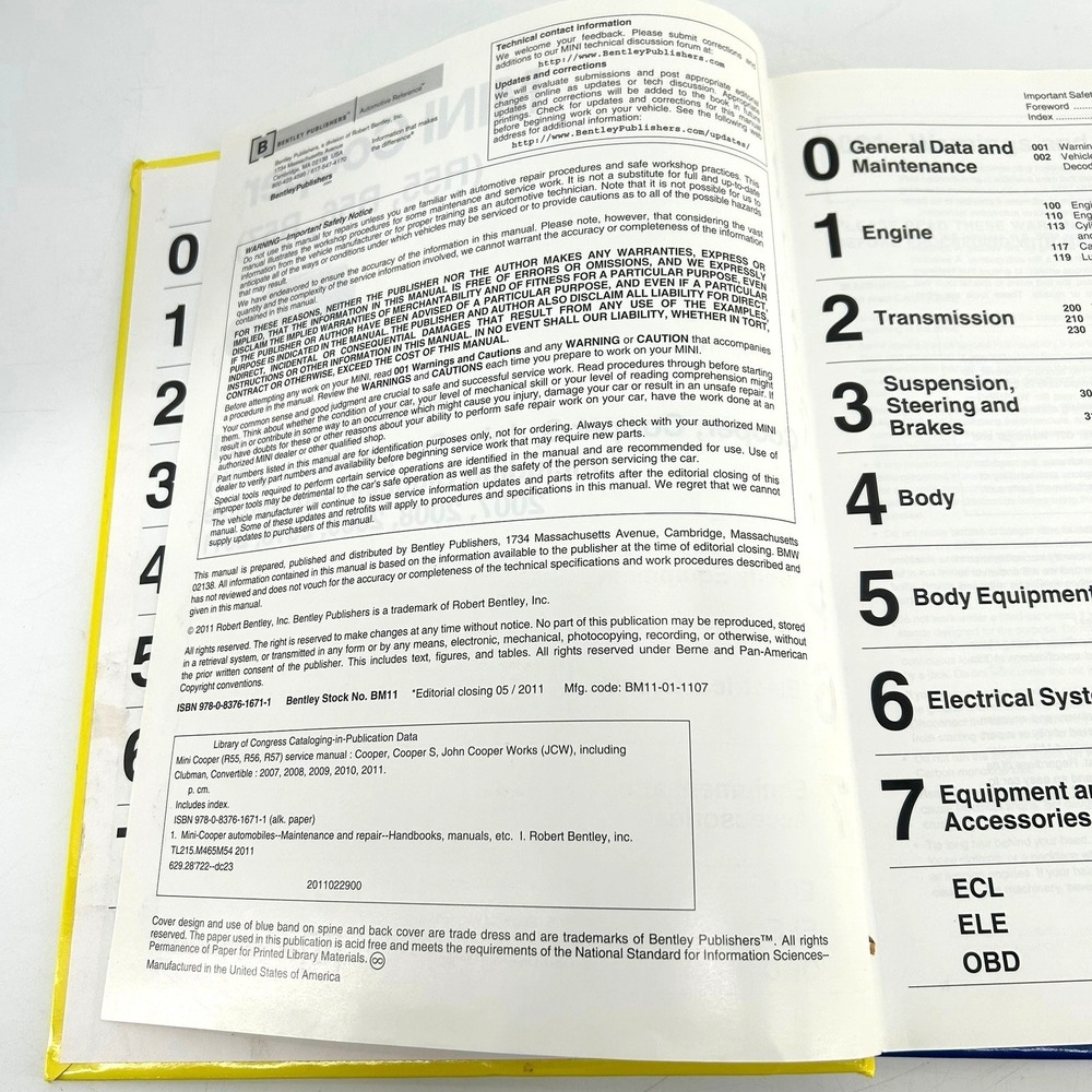 MINI Cooper Service Manual 2007-2011 Bentley Publishers R55 R56 R57 JCW Clubman - Picture 6 of 6